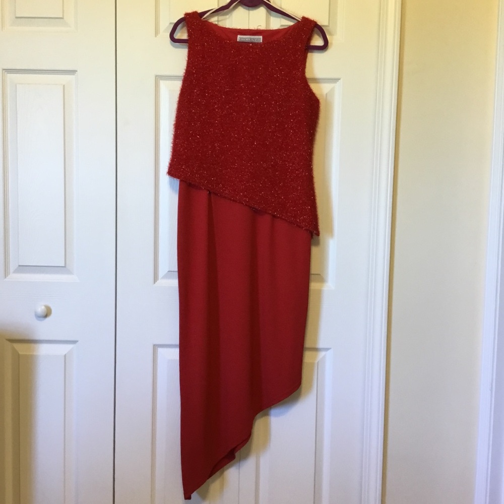 Jessica Howard Vintage High Low Dress Red Size 12 #170